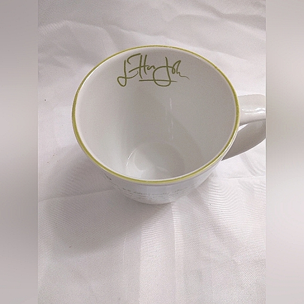 Elegant White Mug with Green Accent
